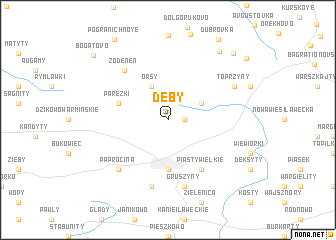 map of Dęby