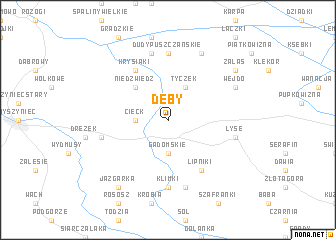 map of Dęby