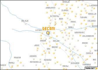 map of Dečani