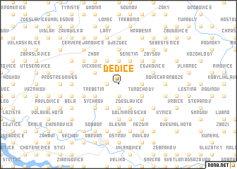 map of Dědice