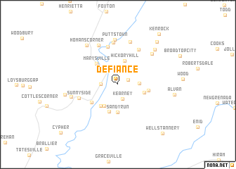 map of Defiance