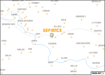 map of Defiance