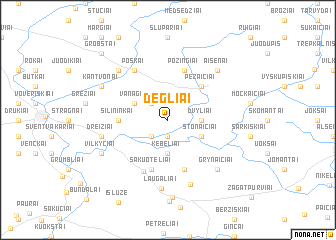 map of Dėgliai