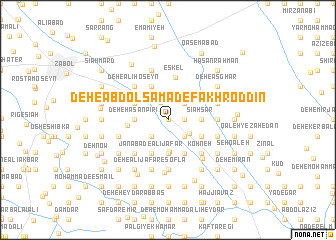 map of Deh-e ‘Abd ol Şamad-e Fakhr od Dīn