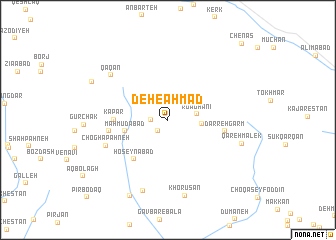 map of Deh-e Aḩmad