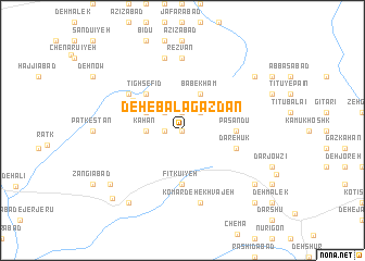 map of Deh-e Bālā Gazdān