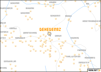 map of Deh-e Derāz