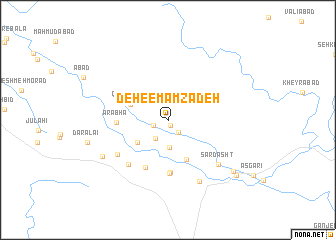 map of Deh-e Emāmzādeh