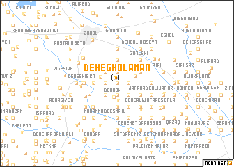 map of Deh-e Gholāmān