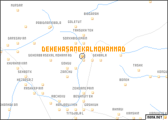 map of Deh-e Ḩasan-e Kalmoḩammad