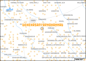 map of Deh-e Ḩasan Yār Moḩammad