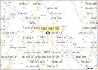 map of Deh-e Ḩasan