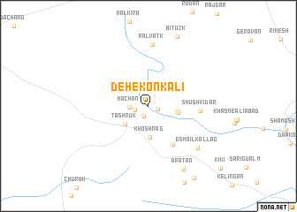 map of Deh-e Konkālī