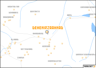 map of Deh-e Mīrzā Aḩmad