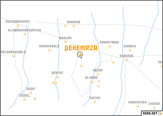 map of Deh-e Mīrzā