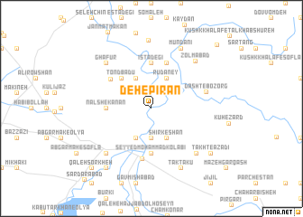 map of Deh-e Pīrān