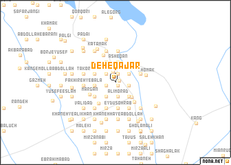 map of Deh-e Qajar