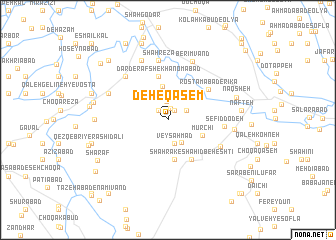 map of Deh-e Qāsem