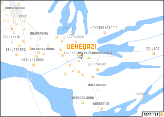 map of Deh-e Qāẕī