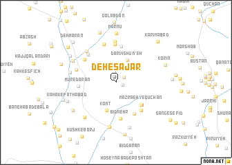 map of Deh-e Sājar