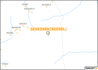 map of Deh-e Shāhzādeh ‘Alī