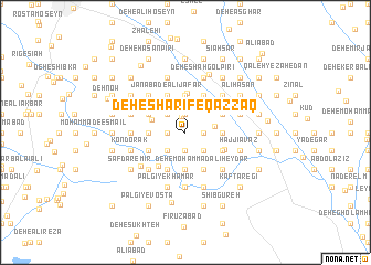 map of Deh-e Sharīf-e Qazzāq