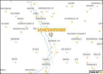 map of Deh-e Shīrkhān