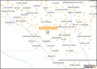 map of Deh Ḩasan