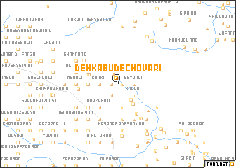 map of Deh Kabūd-e Chovārī