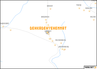 map of Dehkadeh-ye Hemmat