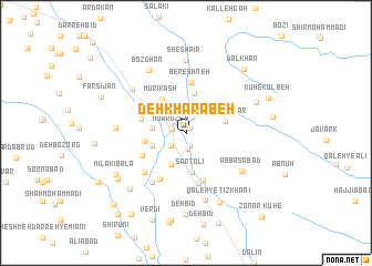 map of Deh Kharābeh