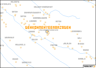 map of Deh Kohneh-ye Emāmzādeh