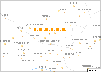 map of Dehnow-e `Alīābād