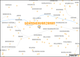 map of Dehnow-e Āvarzamān