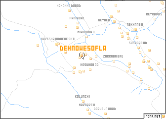 map of Dehnow-e Soflá