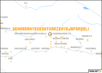 map of Deh Parah-ye Kesht Varzeh-ye Ja‘farqolī