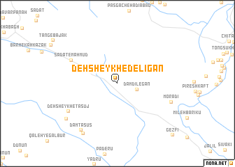 map of Deh Sheykh-e Delīgān