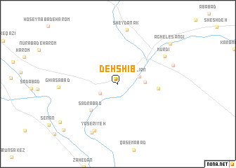 map of Deh Shīb