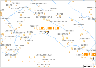 map of Deh Sūkhteh