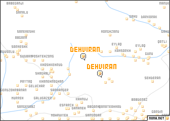 map of Deh Vīrān