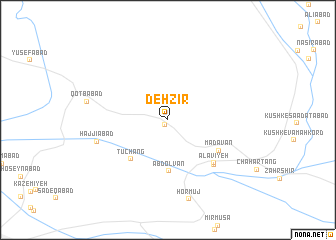 map of Deh Zīr