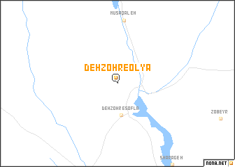 map of Deh Z̧ohr-e ‘Olyā