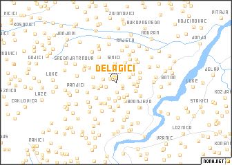 map of Delagići