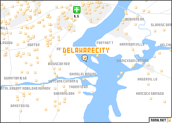 map of Delaware City