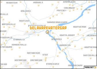 map of Delaware Water Gap