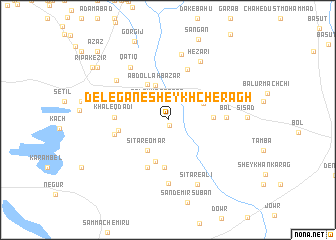 map of Delegān-e Sheykh Cherāgh