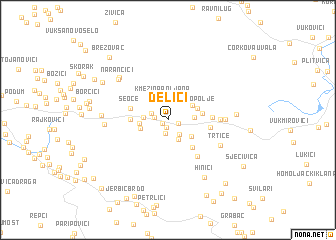 map of Delići