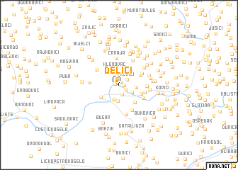 map of Delići