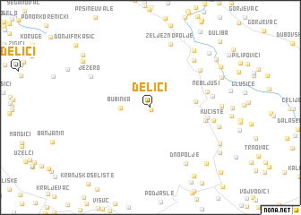 map of Delići