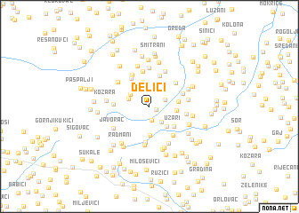 map of Delići